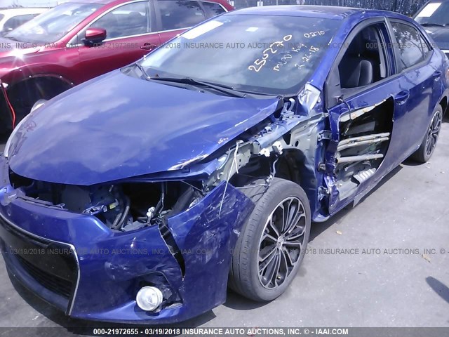 2T1BURHE5FC250270 - 2015 TOYOTA COROLLA L/LE/LE PLS/PRM/S/S PLS BLUE photo 6