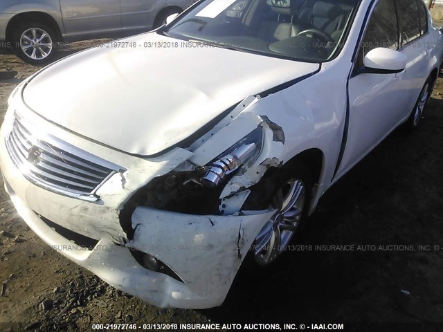 JN1CV6AR2BM355751 - 2011 INFINITI G37 WHITE photo 6