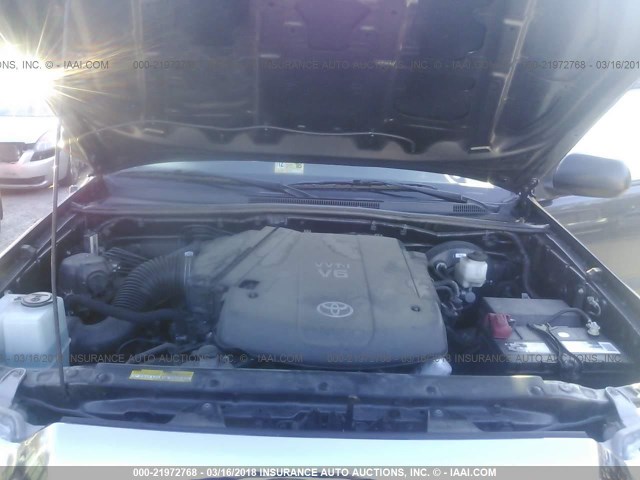 3TMLU4EN6DM105237 - 2013 TOYOTA TACOMA DOUBLE CAB ნაცრისფერი ფოტო 10