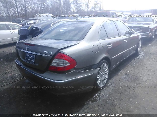 WDBUF87X68B309424 - 2008 MERCEDES-BENZ E 350 4MATIC GRAY photo 4