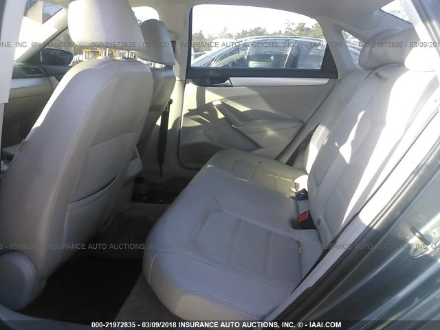 1VWBH7A33CC081885 - 2012 VOLKSWAGEN PASSAT SE GRAY photo 8