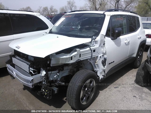 ZACCJBAB7HPF80231 - 2017 JEEP RENEGADE SPORT Սպիտակ լուսանկար 2