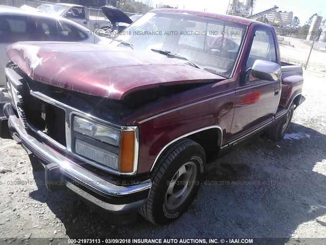 1GTDC14K1LZ506110 - 1990 GMC SIERRA C1500 RED photo 2