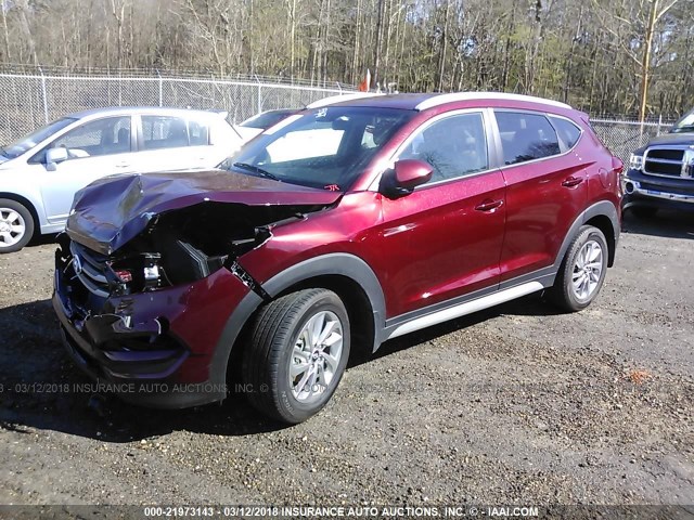 KM8J33A47HU391064 - 2017 HYUNDAI TUCSON LIMITED/SPORT AND ECO/SE MAROON photo 2