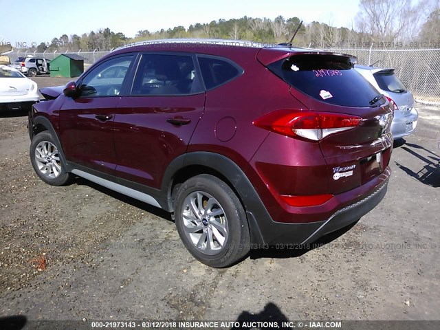 KM8J33A47HU391064 - 2017 HYUNDAI TUCSON LIMITED/SPORT AND ECO/SE MAROON photo 3