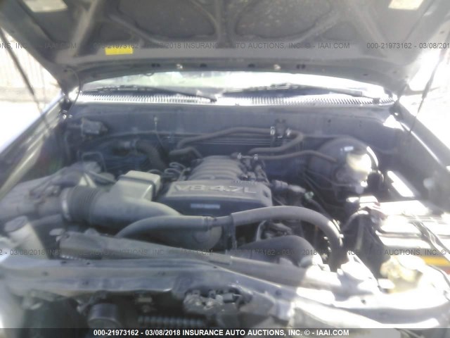 5TBDT44105S496062 - 2005 TOYOTA TUNDRA DOUBLE CAB SR5 GRAY photo 10