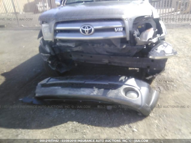 5TBDT44105S496062 - 2005 TOYOTA TUNDRA DOUBLE CAB SR5 GRAY photo 6