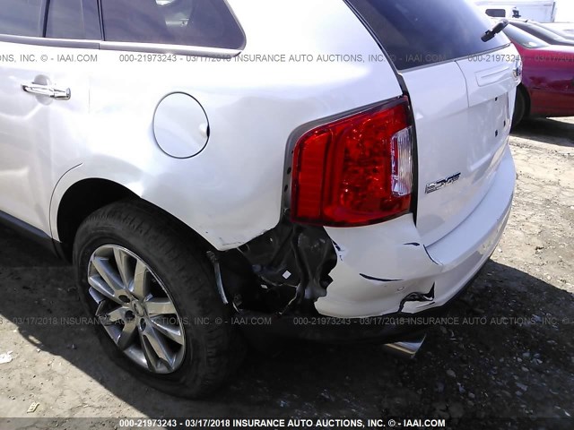 2FMDK3JC5BBB05569 - 2011 FORD EDGE SEL WHITE photo 6