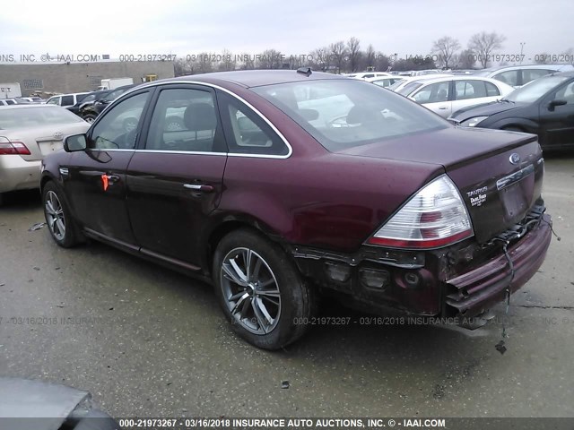 1FAHP25W98G122534 - 2008 FORD TAURUS LIMITED RED photo 3