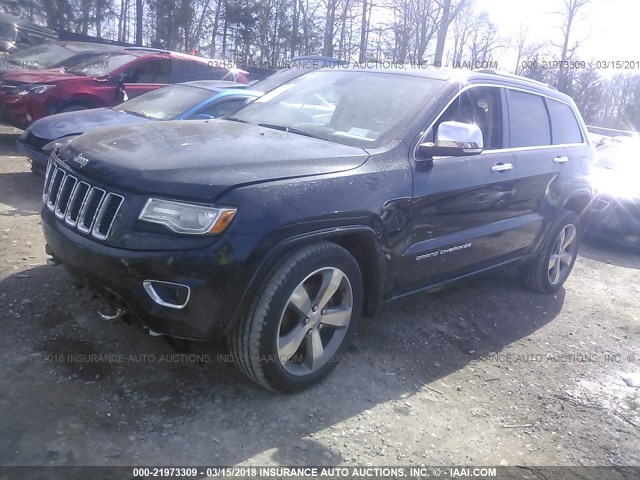 1C4RJFCGXEC542423 - 2014 JEEP GRAND CHEROKEE OVERLAND BLACK photo 2