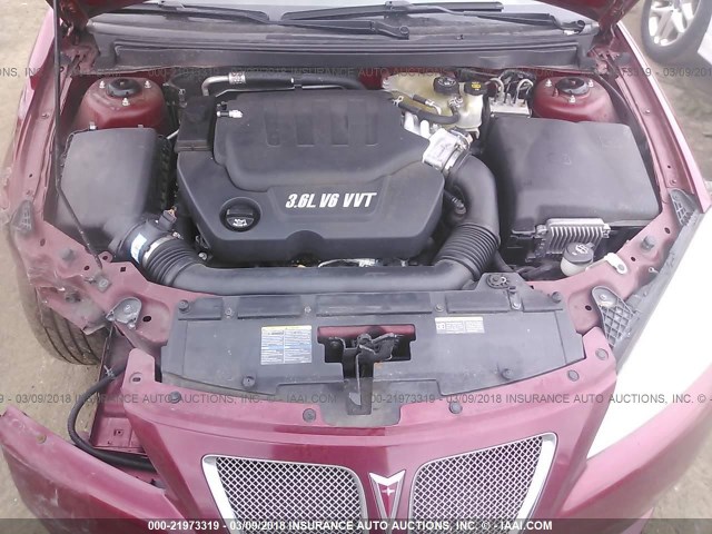 1G2ZM577984135871 - 2008 PONTIAC G6 GXP MAROON photo 10