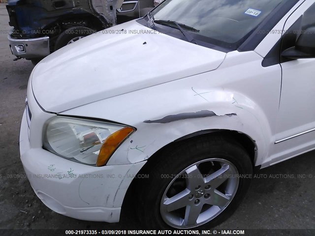 1B3HB78B69D224926 - 2009 DODGE CALIBER R/T WHITE photo 6