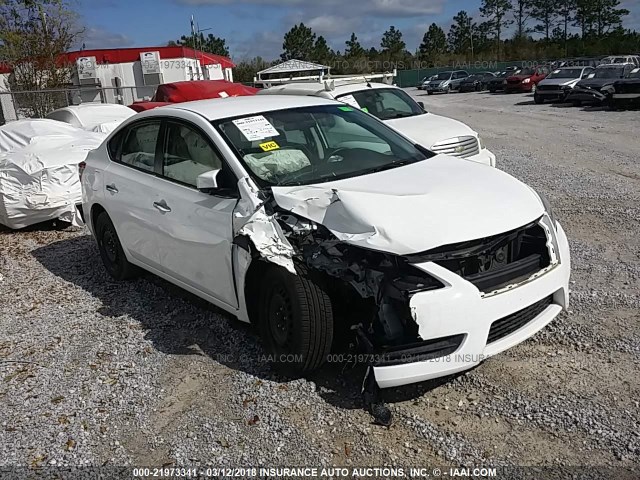 3N1AB7AP7FY248069 - 2015 NISSAN SENTRA S/SV/SR/SL WHITE photo 1