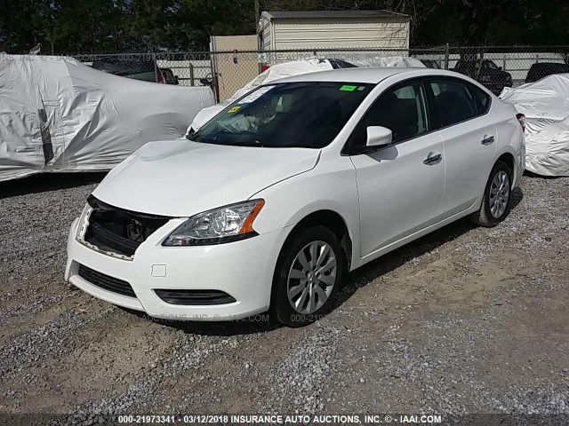 3N1AB7AP7FY248069 - 2015 NISSAN SENTRA S/SV/SR/SL WHITE photo 2