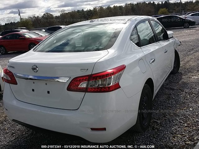 3N1AB7AP7FY248069 - 2015 NISSAN SENTRA S/SV/SR/SL WHITE photo 4