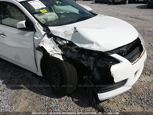 3N1AB7AP7FY248069 - 2015 NISSAN SENTRA S/SV/SR/SL WHITE photo 6