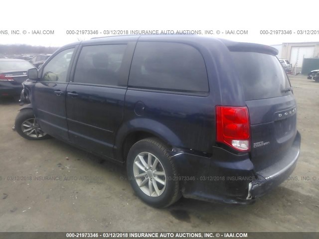 2C4RDGCG1DR542748 - 2013 DODGE GRAND CARAVAN SXT Dark Blue photo 3