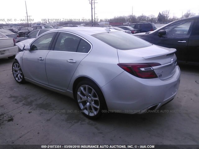 2G4GT5GX8E9231730 - 2014 BUICK REGAL GS SILVER photo 3