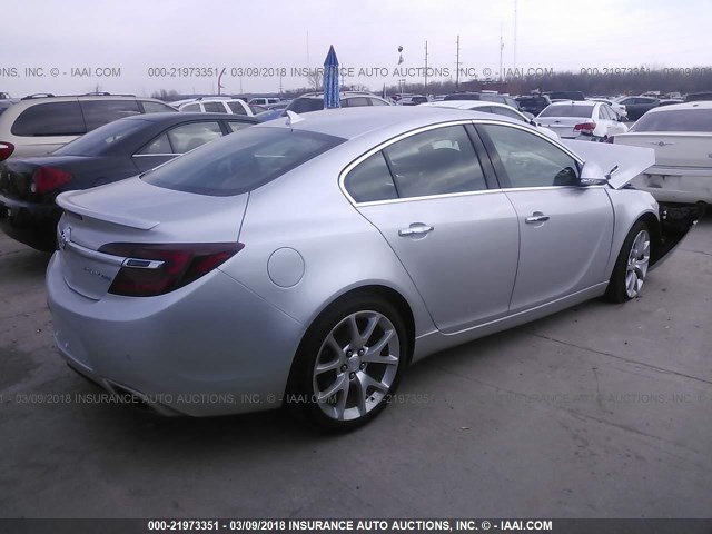 2G4GT5GX8E9231730 - 2014 BUICK REGAL GS SILVER photo 4