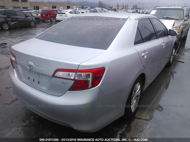 4T4BF1FK4CR170379 - 2012 TOYOTA CAMRY SE/LE/XLE SILVER photo 4