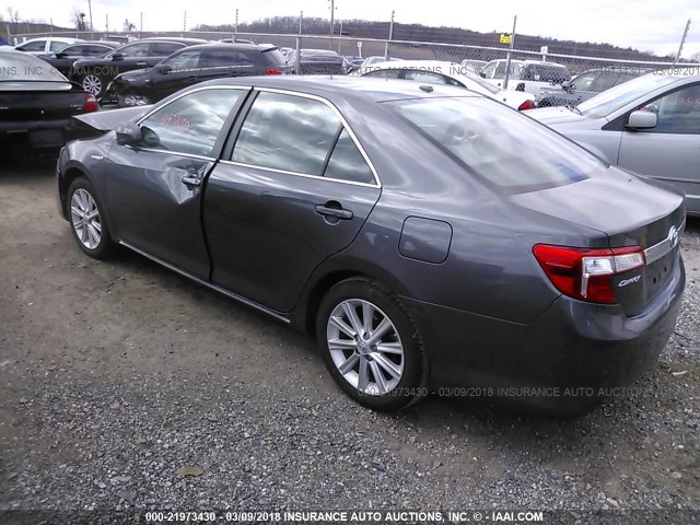 4T1BD1FK9CU006061 - 2012 TOYOTA CAMRY HYBRID/LE/XLE GRAY photo 3