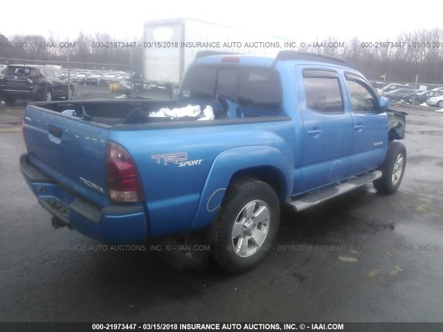 5TELU42N17Z424380 - 2007 TOYOTA TACOMA DOUBLE CAB ლურჯი ფოტო 4