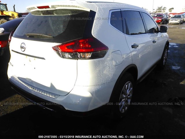 KNMAT2MT7HP607172 - 2017 NISSAN ROGUE S/SV WHITE photo 4