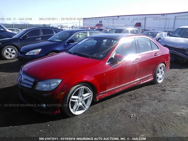 WDDGF8BB5AF427429 - 2010 MERCEDES-BENZ C 300 4MATIC RED photo 2