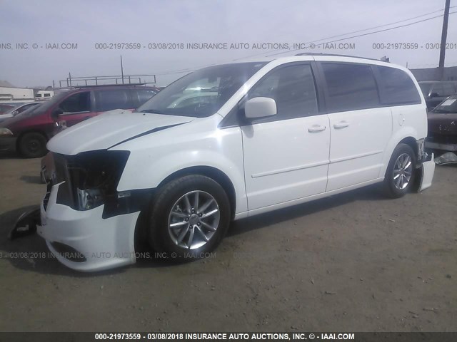 2C4RDGEG4ER431691 - 2014 DODGE GRAND CARAVAN R/T WHITE photo 2