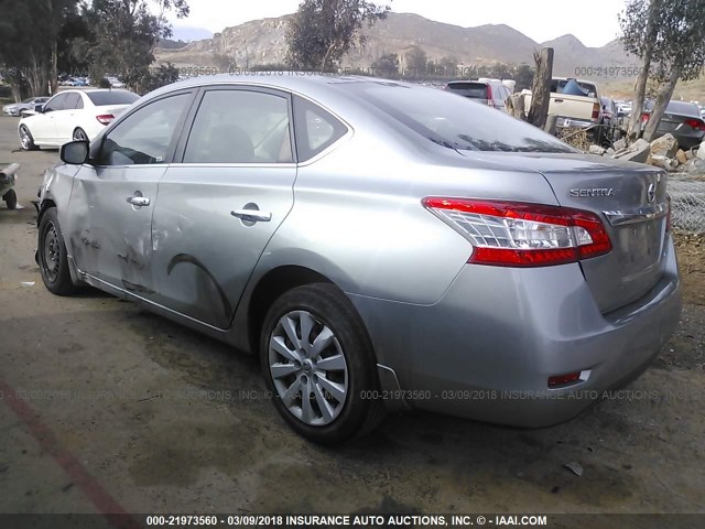 3N1AB7AP6EY320202 - 2014 NISSAN SENTRA S/SV/SR/SL GRAY photo 3