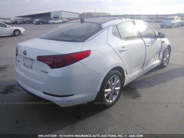 5XXGN4A75CG089988 - 2012 KIA OPTIMA EX WHITE photo 4