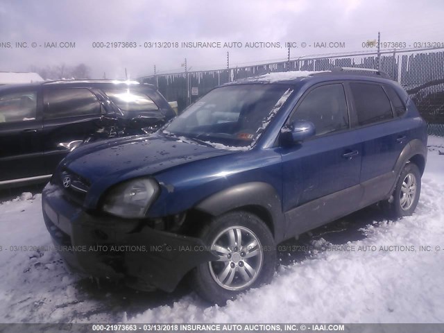 KM8JN12D28U889816 - 2008 HYUNDAI TUCSON SE/LIMITED BLUE photo 2