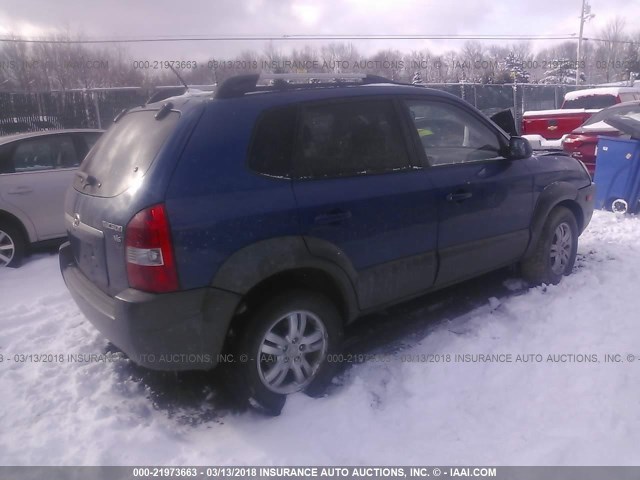 KM8JN12D28U889816 - 2008 HYUNDAI TUCSON SE/LIMITED BLUE photo 4