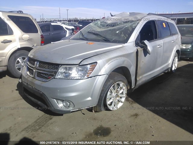 3C4PDDBG6ET127284 - 2014 DODGE JOURNEY SXT SILVER photo 2