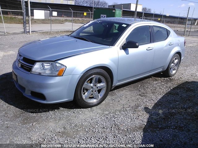 1C3CDZAB5DN688399 - 2013 DODGE AVENGER SE BLUE photo 2