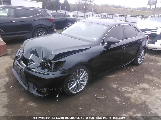 JTHBF1D23E5017134 - 2014 LEXUS IS 250 BLACK photo 2