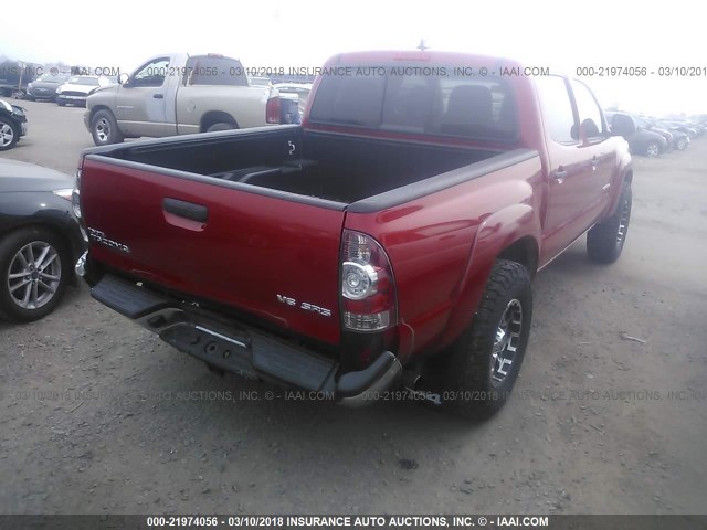 5TFLU4EN2FX134716 - 2015 TOYOTA TACOMA DOUBLE CAB/TRD PRO RED photo 4