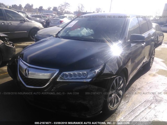 5FRYD4H48GB029519 - 2016 ACURA MDX TECHNOLOGY BLACK photo 2