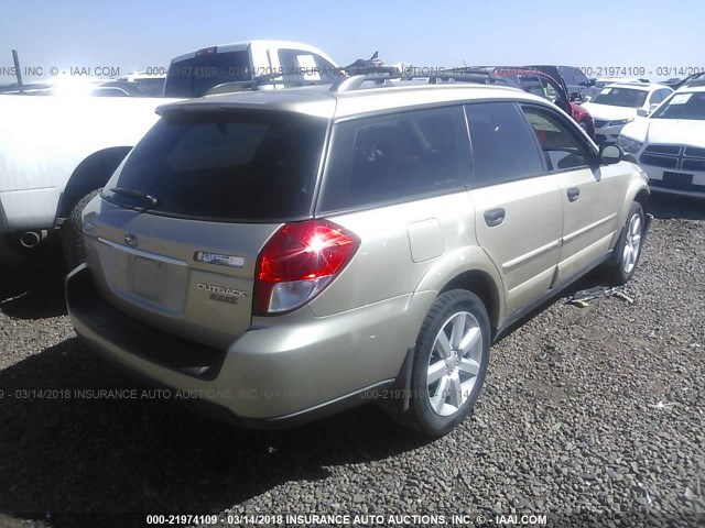 4S4BP61C486343592 - 2008 SUBARU OUTBACK 2.5I TAN photo 4