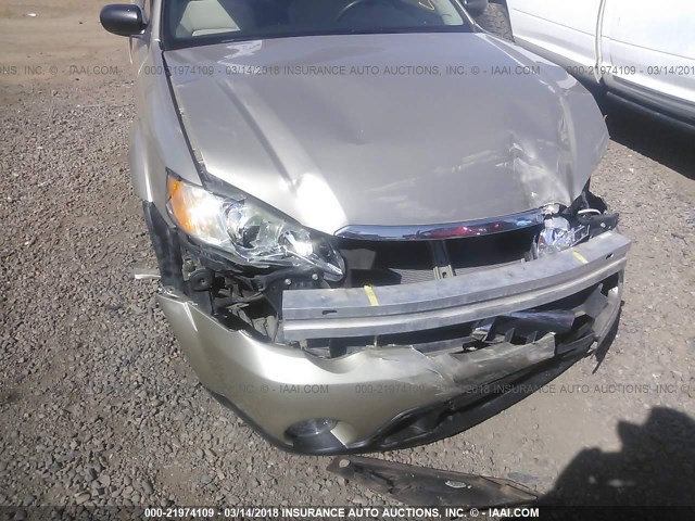 4S4BP61C486343592 - 2008 SUBARU OUTBACK 2.5I TAN photo 6