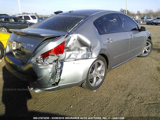 1N4BA41E38C806700 - 2008 NISSAN MAXIMA SE/SL GRAY photo 4