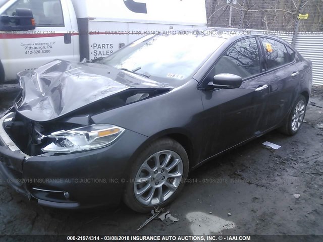 1C3CDFCB4ED868184 - 2014 DODGE DART LIMITED GRAY photo 2