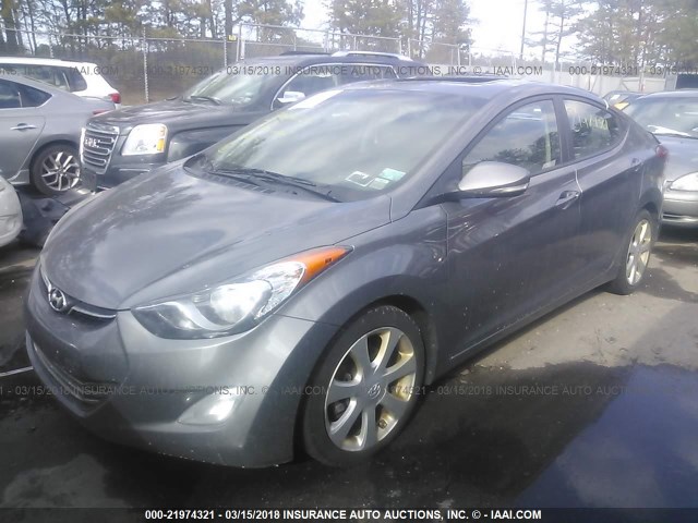 5NPDH4AE1DH261139 - 2013 HYUNDAI ELANTRA GLS/LIMITED GRAY photo 2