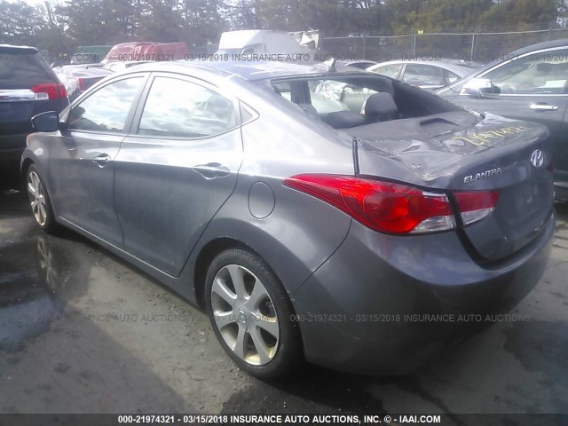 5NPDH4AE1DH261139 - 2013 HYUNDAI ELANTRA GLS/LIMITED GRAY photo 3