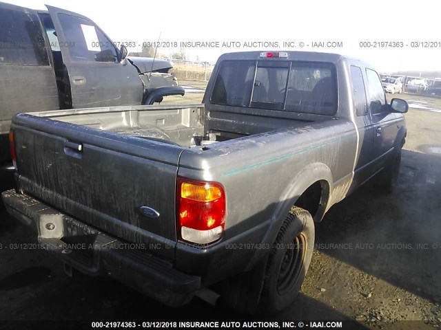 1FTZR15X1WPA47255 - 1998 FORD RANGER SUPER CAB GRAY photo 4