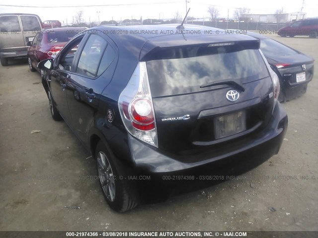 JTDKDTB38D1529315 - 2013 TOYOTA PRIUS C GRAY photo 3