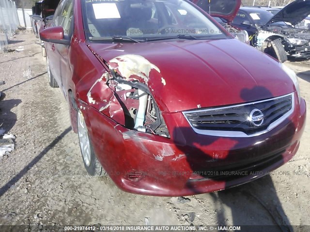 3N1AB6AP8CL662996 - 2012 NISSAN SENTRA 2.0/2.0S/SR/2.0SL RED photo 6