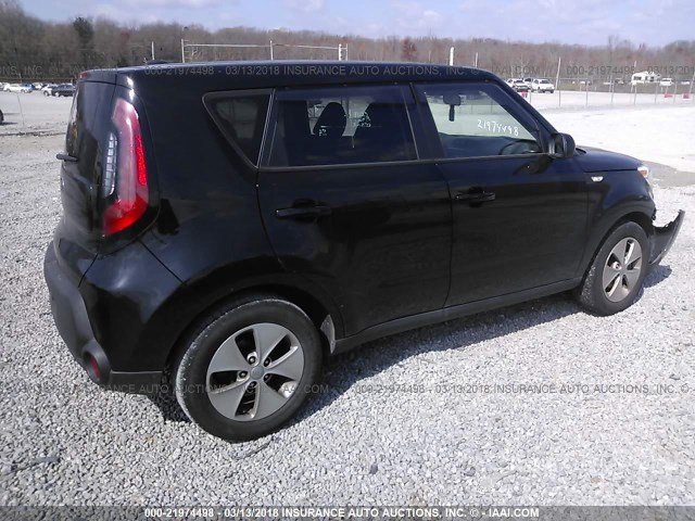 KNDJN2A27E7003428 - 2014 KIA SOUL BLACK photo 4