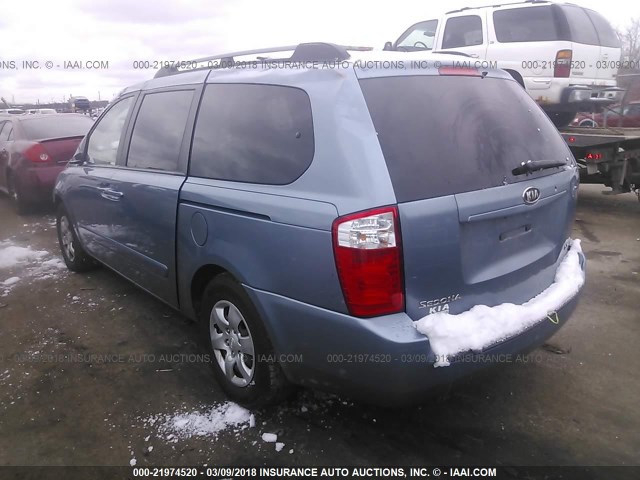 KNDMB233486256275 - 2008 KIA SEDONA EX/LX BLUE photo 3