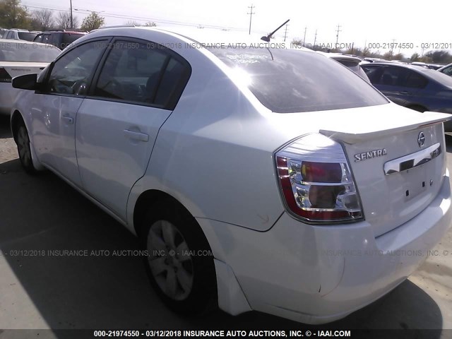 3N1AB6APXCL774571 - 2012 NISSAN SENTRA 2.0/2.0S/SR/2.0SL WHITE photo 3